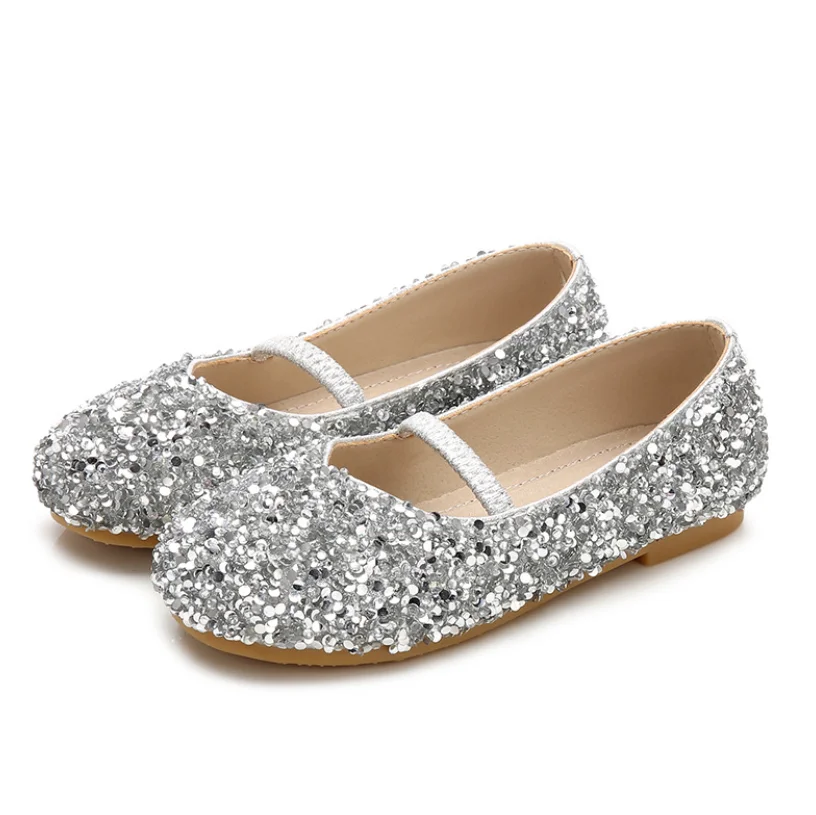 New Spring Children Princess Shoes Girls Sequins Girls Wedding Party Kids Dress Shoes for Girls School Sandals EU Size 24-36