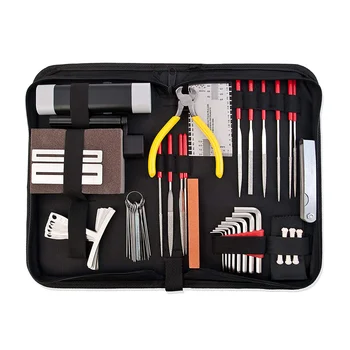 

Guitar Tool Kit Repairing Maintenance Tools String Organizer String Action Ruler Gauge Measuring Tool Hex Wrench Set Files Fin