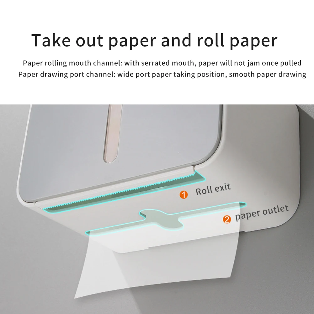 Button Nordic Style Hotel No Punching Wall Mounted Home Toilet Paper Holder Portable Waterproof Storage Bathroom Tissue Box Roll