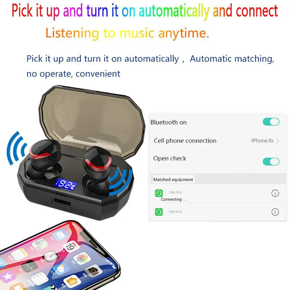 EastVita R10 TWS Bluetooth5.0 наушники беспроводные в ухо 4D бас стерео звук Handfree