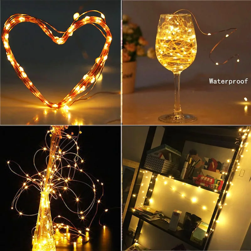 2M 3M 5M 10M usb powered /battery powered led Christmas lights copper string fairy lights garland holiday wedding decorative