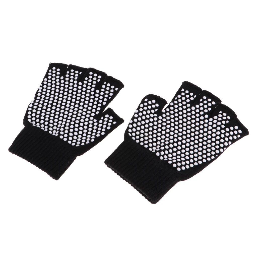 Anti-Slip Cotton Yoga Running Gloves Fitness Workout Half Finger Glove for Women Men 5 Colors