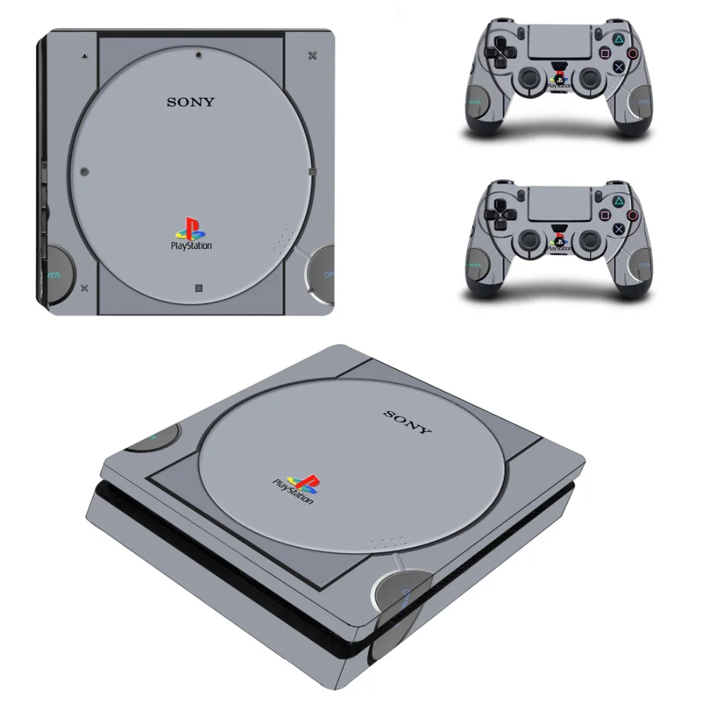 PS1 стиль полное покрытие лицевые панели PS4 тонкая кожа Наклейка для playstation 4 консоль и контроллер PS4 тонкая наклейка