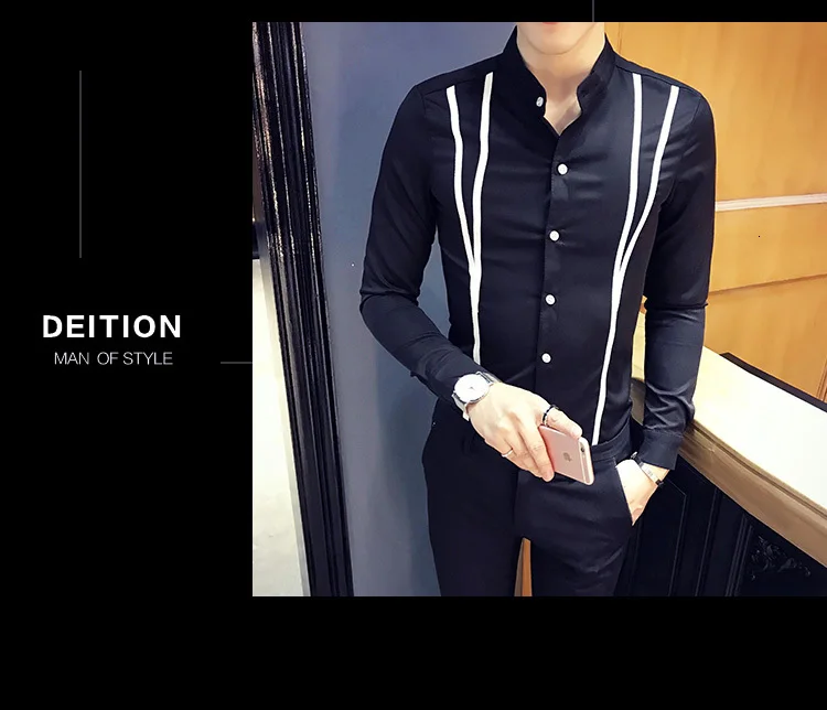 Осенние модные облегающие мужские рубашки с длинным рукавом Camisas Para Hombre Повседневная Женская сорочка Homme Осенняя рубашка Social Masculina