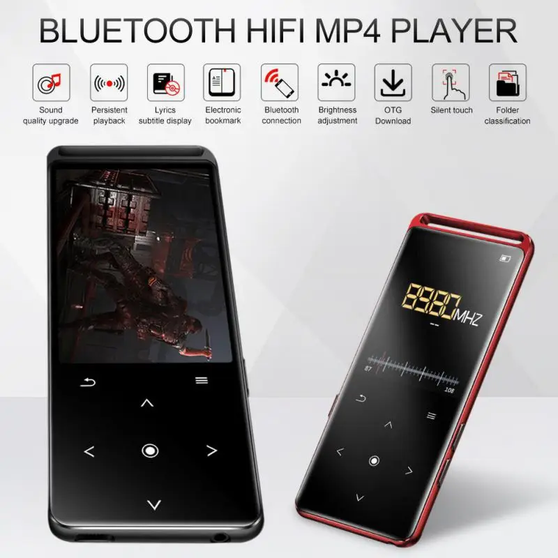 Bluetooth 5.0 Lossless MP4 Player HiFi Portable Audio Player With FM Radio E-Book Voice Recorder MP4 Music Player