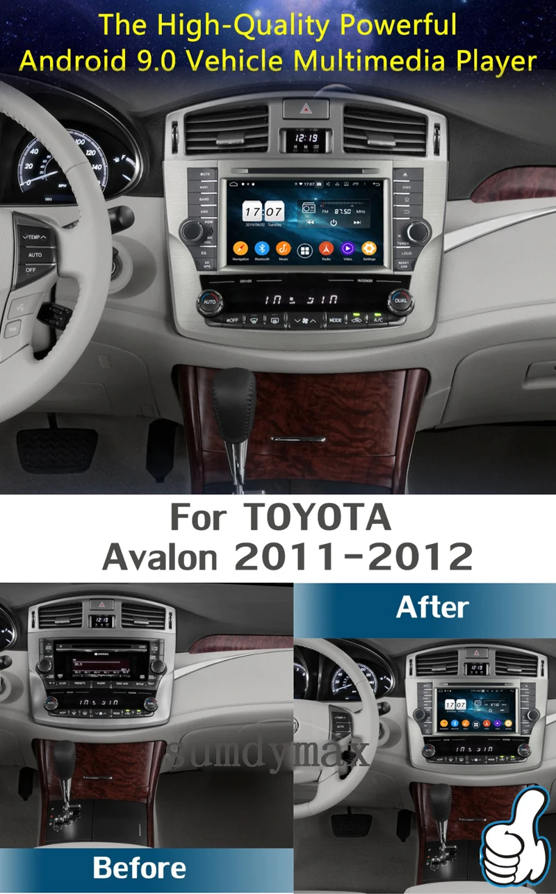 Cheap 8" android 9.0 octa core car dvd player for toyota Avalon 2011-2012 with gps navigation bluetooth 4.2 DSP RAM 4G ROM 64G 5