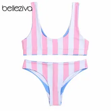 Belleziva Double-Sided Wearable Bikini Set Stripe Female Beach Suit Push Up Swimwear Biquinis Maillot De Bain Femme Bikini 2020 Belleziva Double-Sided Wearable Bikini Set Stripe Female Beach Suit Push Up Swimwear Biquinis Maillot De Bain Femme Bikini 2020