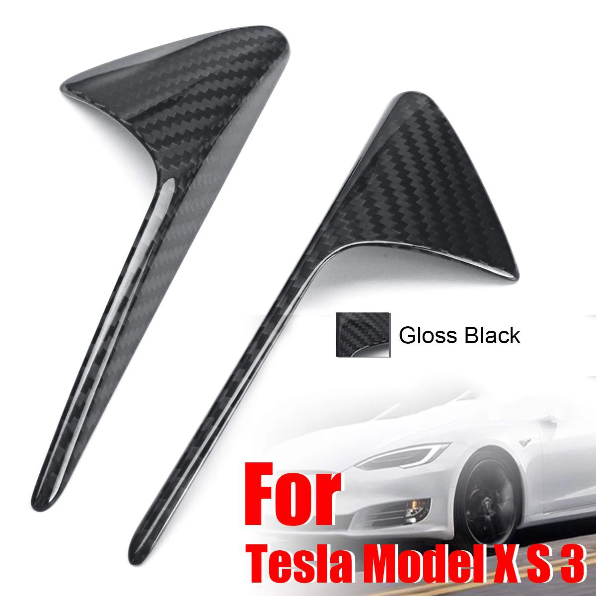 Для Tesla модель X модель S модель 3 2013- углеродное волокно боковая камера крыло маркер крышка боковая решетка