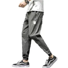 Качественные Мужские штаны для бега, повседневные брюки с эластичной резинкой на талии, спортивные штаны, мужские спортивные штаны, боковые прозрачные брюки