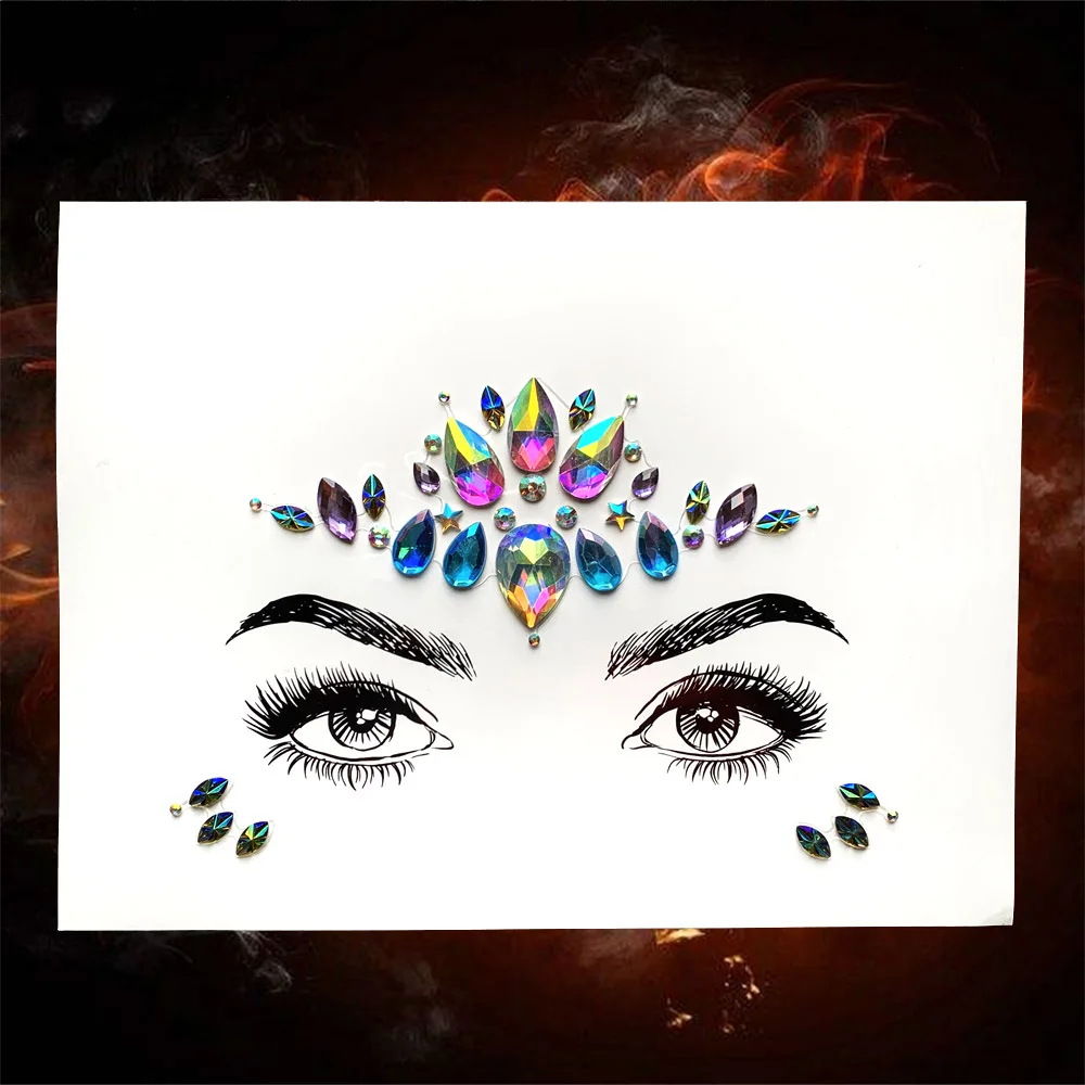 QBL190 Женская мода Flash Eye Jewelry Кристалл лицо драгоценный камень украшение орнамент самоклеющиеся легко использовать инструмент для укладки глаз Декор косметика - Цвет: QBL190