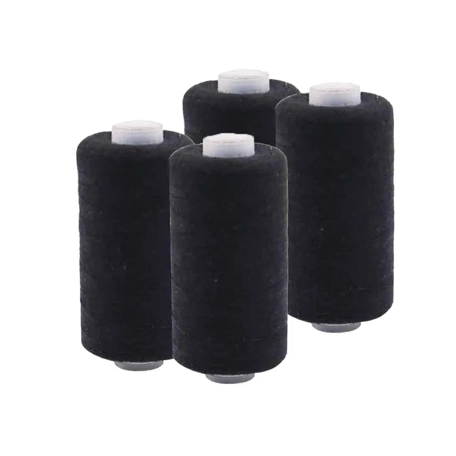 D&D 500M Strong and Durable Sewing Threads for Sewing Polyester Thread Clothes Sewing Supplies Accessories White  Black 4pcs Black