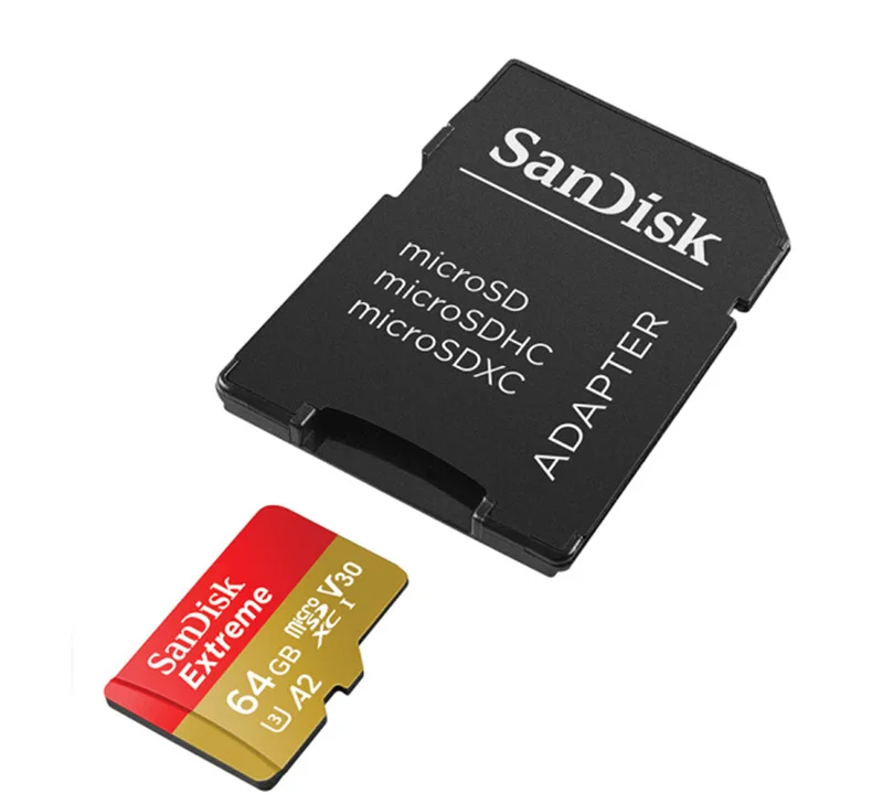 Original SanDisk Extreme Micro SD Card 128GB 256GB 64GB SDXC A2 U3 32GB SDHC A1 V30 Memory Card Flash Microsd With Adapter