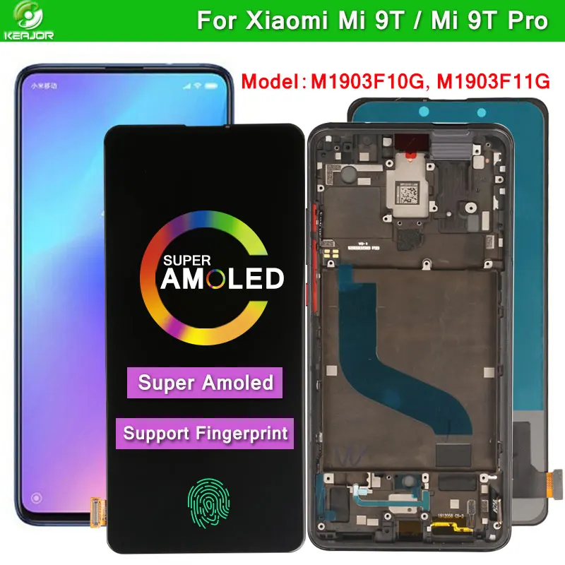 Дисплей Super Amoled для Xiaomi Mi 9T сменный сенсорный ЖК-экран с поддержкой отпечатков