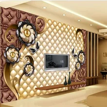 Professional custom wallpaper luxury black dahlia soft bag jewelry wall- high-grade waterproof material