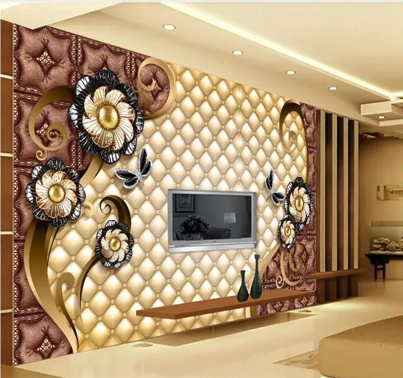 Professional custom wallpaper luxury black dahlia soft bag jewelry wall - high-grade waterproof material | Обустройство дома