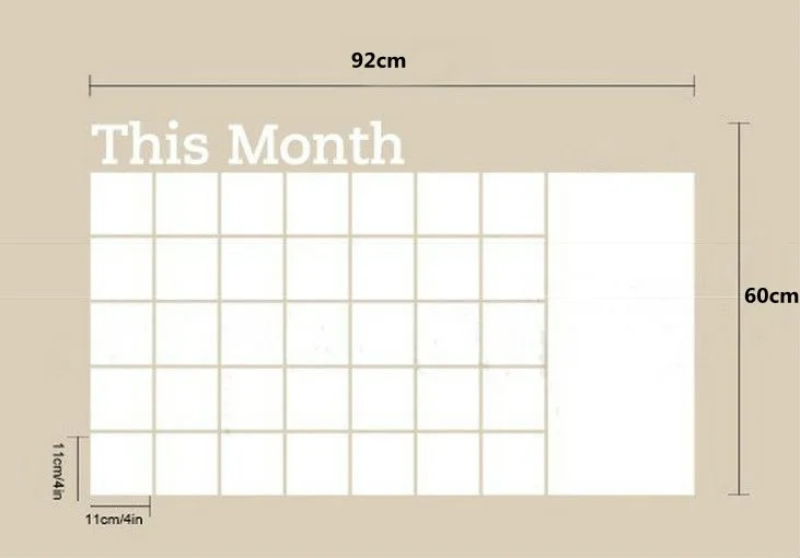 В этом месяце белая наклейка для белой доски с календарем, внешняя торговля