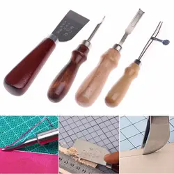 DIY кожаный край сглаживающий нож Groover коническая выпрямляющая машина игла комбинация кожа ремесло простой набор инструментов