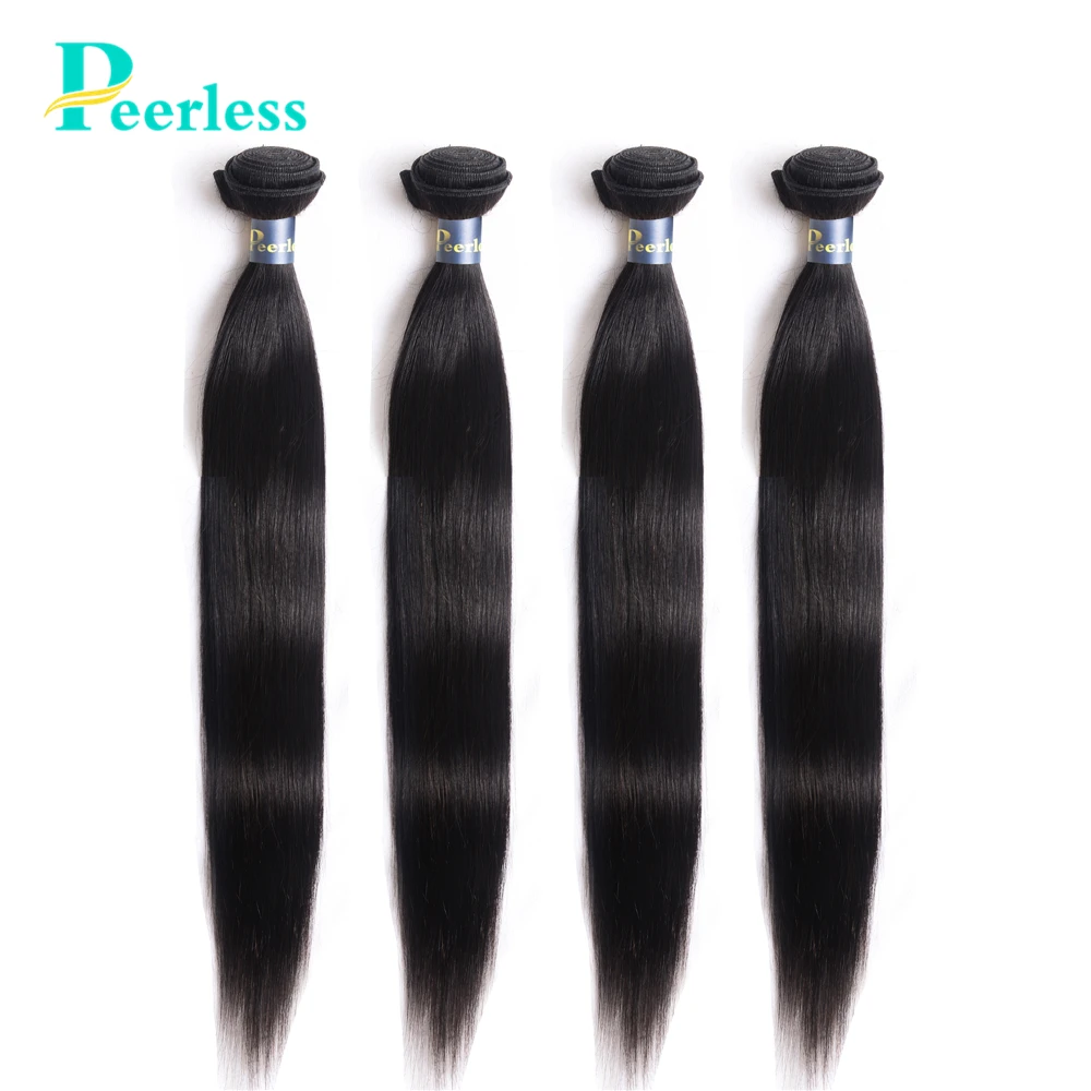 

PEERLESS Virgin Hair Weave Malaysian Straight Bundles 10-28 Inches 4 Pieces 100% Unprocessed Raw Human Hair Extensions