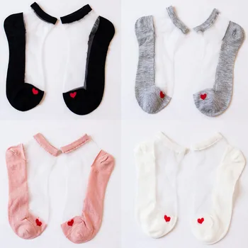 

Funny Cute Japanes Socks Women Ultrathin Transparent Beautiful Crystal Lace Elastic Socks Calcetines Mujer Chaussette Femme