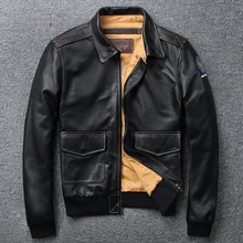 Новинка, мужская куртка USAF, пилот, коровья кожа, повседневная, Воловья кожа, Военный стиль, A2, приталенные куртки, для зимы, Россия, пальто