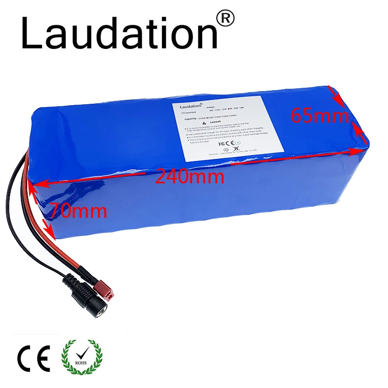 Laudation 48v 10ah Eectric велосипед литиевая батарея 18650 упаковка 13S 3P с 54 6 V 2A зарядное