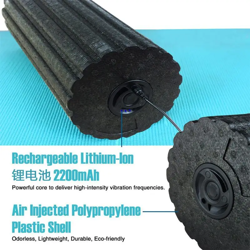 Электрический Йога заряжаемый Вибрационный ролик пены массажер фитнес для снятия боли в мышцах товары для йоги Аксессуары для йоги