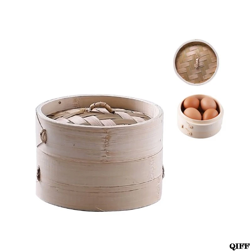 LIKE PIC 4 дюйма itchen Бамбуковая Пароварка Корзина Азиатский Пароварка для тусклых Пельменей - Цвет: LIKE PIC