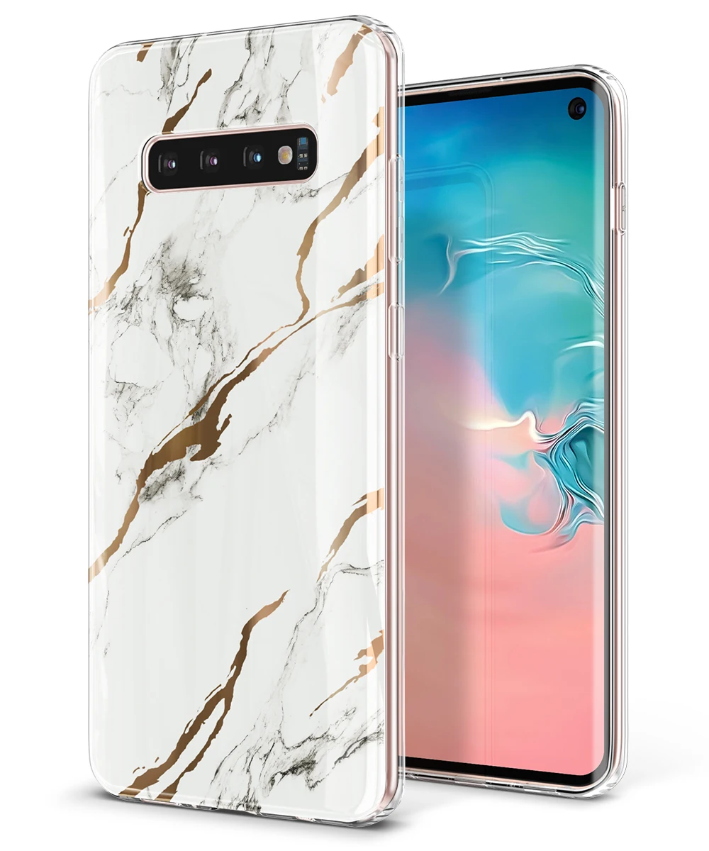 GVIEWIN мраморный чехол для Galaxy S10 ультратонкий глянцевый мягкий ТПУ резиновый
