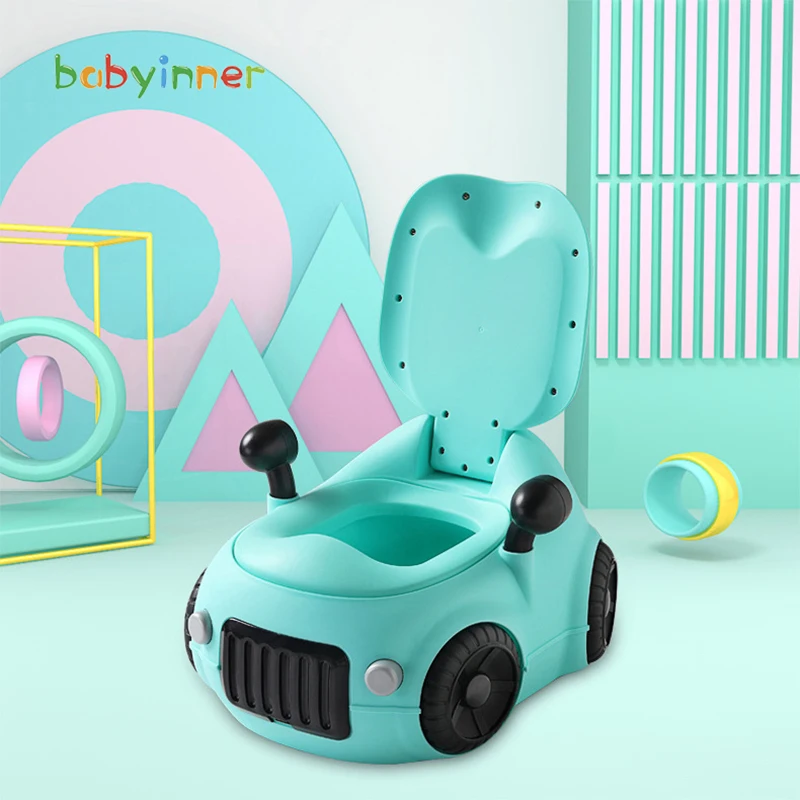 Babyinner 39*36*45cm Baby Toilet Comfortable PU Cushion Training Seat Cartoon Car Infant Potty Multifunction Close Stool | Мать и ребенок