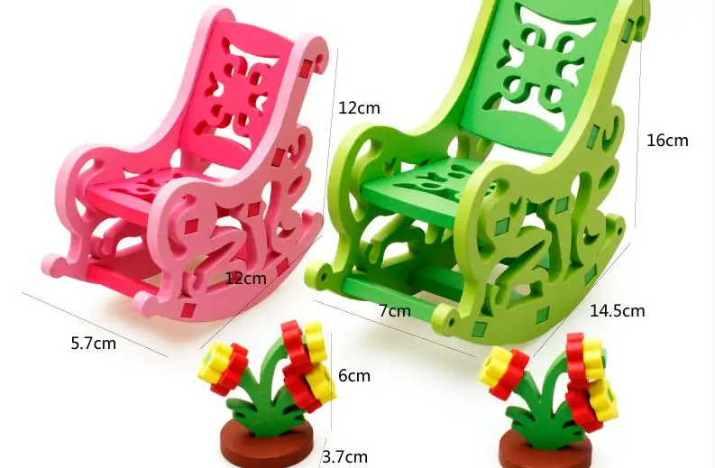 Кресло-качалка, 3D Сборная Мебель, деревянные игрушки-головоломки, модели, строительные наборы, деревянная игрушка, детский подарок, сборные пазлы, мебель, игрушки