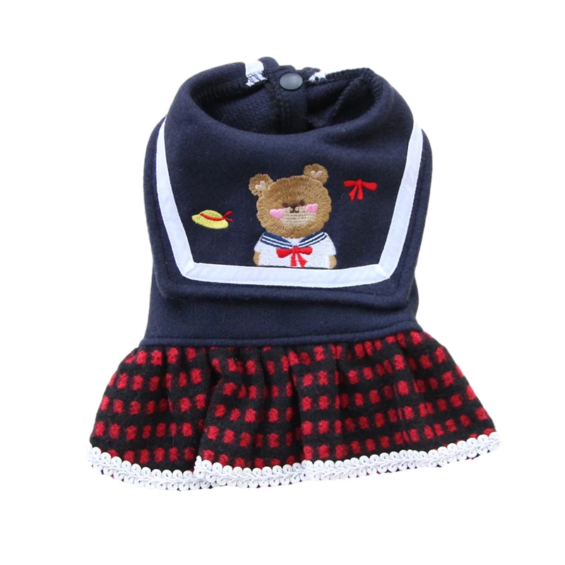 Spring College Style Pet Dog Skirts Warm Coat Jackets Fashion Cute Print Dog Clothes Overalls Small Puppy Clothing Chihuahua
