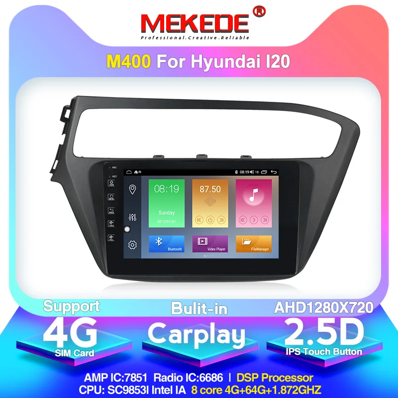 

MEKEDE M400 For Hyundai I20 2 2014-2018 Car Radio Multimedia Video Player Navigation GPS Android 10.0 IPS DSP