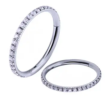 

316L stainless steel industrial piercing Zircon earring Circle Seamless connection nose piercing nariz piercing oreja jewelry