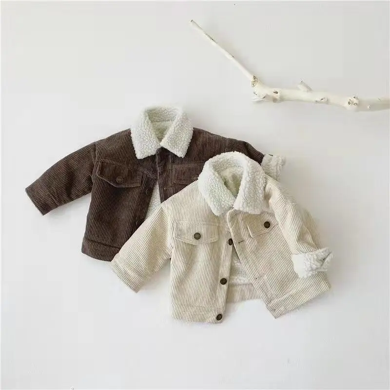Baby Girl Boy Corduroy Jacket Infant Toddler Child Coat Winter Warm