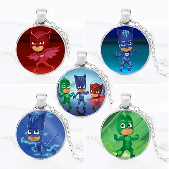 

Pj Masks Time Gem Sweater Chain Cartoon Accessories Pendant Anime Figure Decorations Catboy Owlette Gekko Children Toys Necklace
