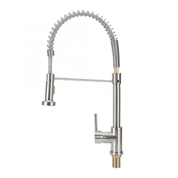

G3/8" Brushed Kitchen Sink Mixing Faucet Tap Vertical Mount Single Rinse Faucet