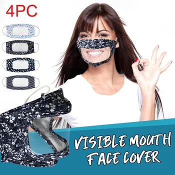 

Unisex Adult Printed Mask With Clear Window Visible Expression For The Deaf And Hard Of Hearing Dustproof protective face mask