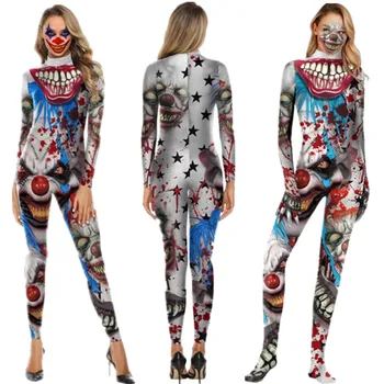 

Movie It: Chapter Two Pennywise Clown Jumpsuit Sexy Cosplay Costumes Halloween Women Bodysuit Fancy Dress