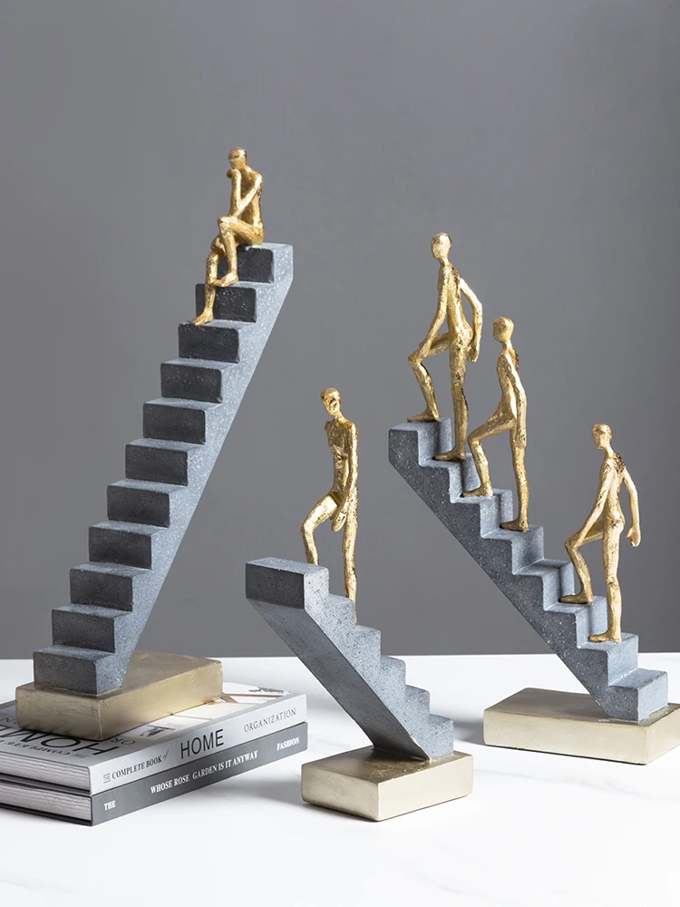 Estatua de resina de Thinker creativa, escultura de personaje Retro, decoración de escritorio para el hogar, adorno artesanal hecho a mano, arte moderno
