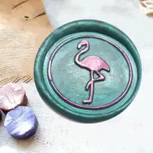 Фламинго восковая печать штамп-любовь птица уплотнение воск штамп-свадьба invitatation восковая печать комплект печатей-Пользовательские уплотнения