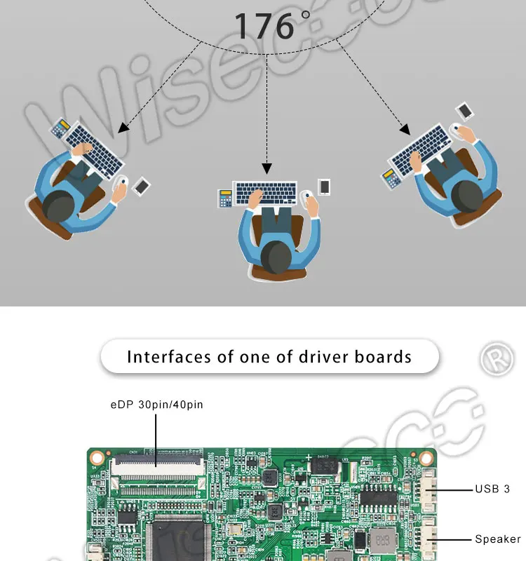 Wisecoco 15,6 дюймов 1920x1080 FHD ips ЖК-экран сенсорный дисплей HDMI EDP 40 Pin type C привод плата HDR динамик Earpho мобильный телефон