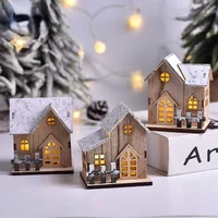 Decorazioni natalizie a LED per case luminose in legno a LED per la casa ornamenti per alberi di natale fai-da-te capodanno 2022 regali per bambini