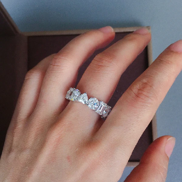 RongXing женские роскошные модные кольца с белым цирконием в форме сердца для женщин, 925 серебряное кольцо с фианитом, обручальное кольцо, женские свадебные подарки