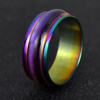 

Colorful Stainless Mood Rings 6mm Wide Smart Jewelry For Women Men Couples Rings Tone Fine Gift Wholesale