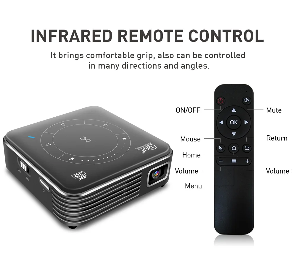 Мини проектор Vivicine P11 Android 9 0 поддержка 4K 3D HD портативный Micro WIFI Bluetooth DLP мобильный
