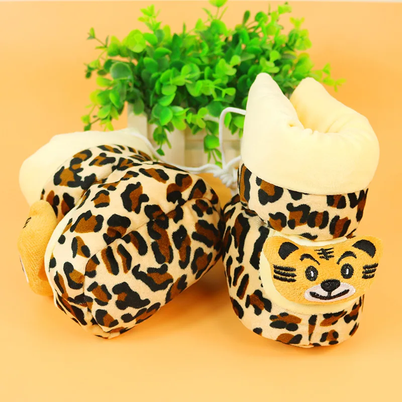 Winter infants boys and girls thickened plus velvet cotton shoes warm cotton boots 0-1 years old soft bottom rabbit hair shoes