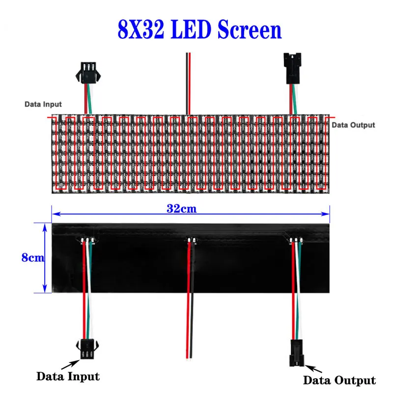 DC5V WS2812B 5050 RGB Individually Addressable Panel Digital Flexible Screen Kit 8x8 16x16 8x32 256 Pixels 21Key USB Controller led modules led module