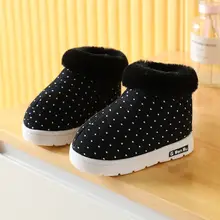 

Children's Cotton Shoes Baby Boots Plus Velvet Thick Breathable Warmth Snow Boots Non-slip Soft Toddler Shoes Kids Snow Boots