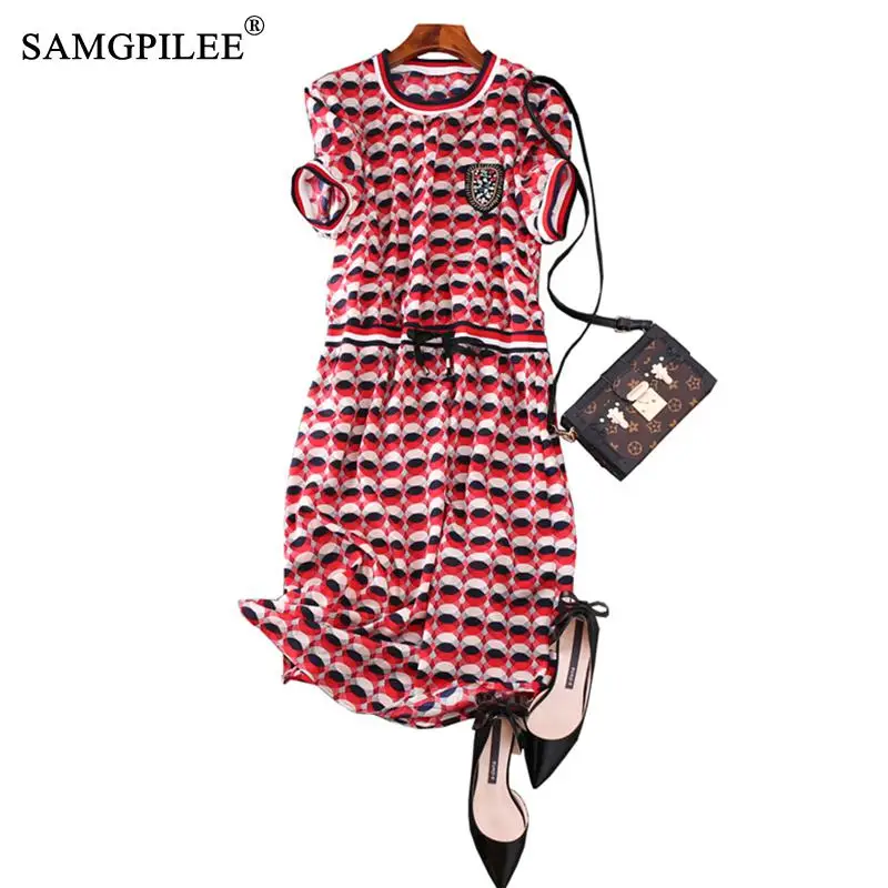 

Women Summer Casual Dresses Elegant Contrast Tie Waist Layered Ruffle High Dress Women Summer Office Lady A Line Dresses L-3XL
