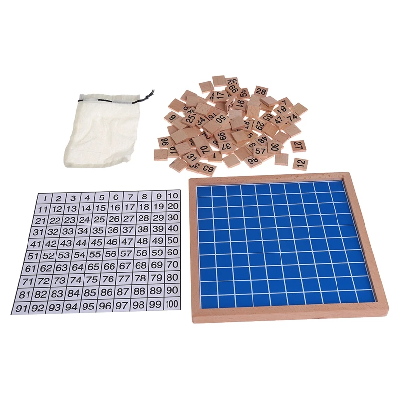 

Wooden Montessori Hundred Board Math 1 to 100 Consecutive Numbers Counting Toy